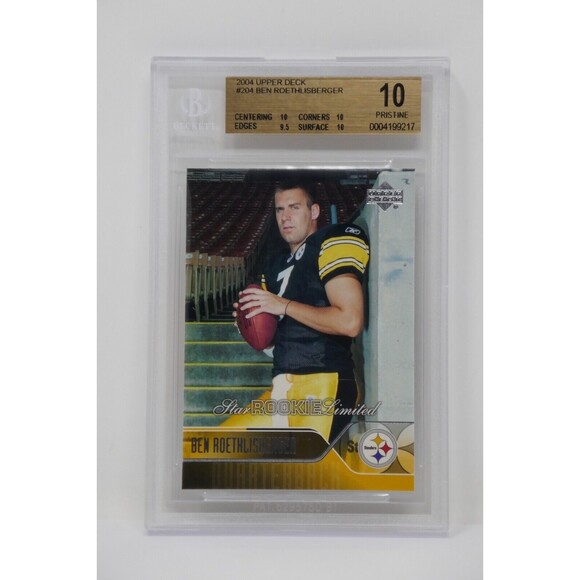 2004 Upper Deck #204 Ben Roethlisberger Rookie Steelers 🔥Beckett 10 PRISTINE